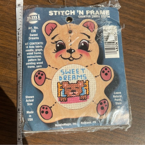 Vintage Cross Stitch Bear Craft - Picture 3 of 4